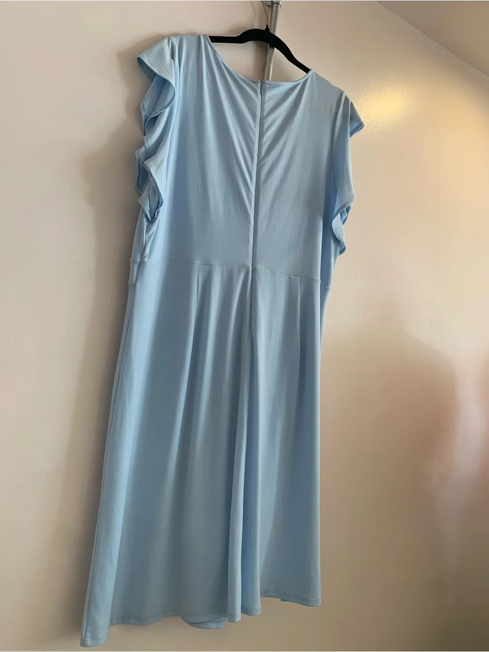 The Limited Light Blue High-Low Flutter Sleeve Dress